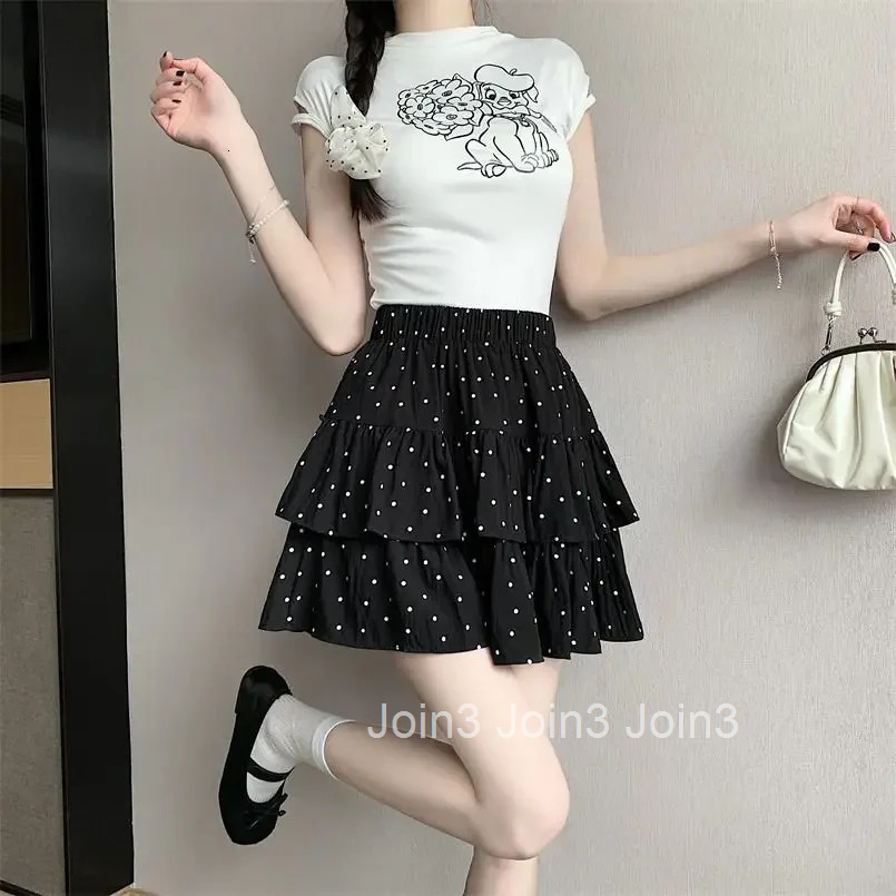 Woman Skirt Short Mini High Waist Ruffle Aesthetic Luxury Elegant Summer 2025 Premium Clothing Sales Trend V Skirts for Women