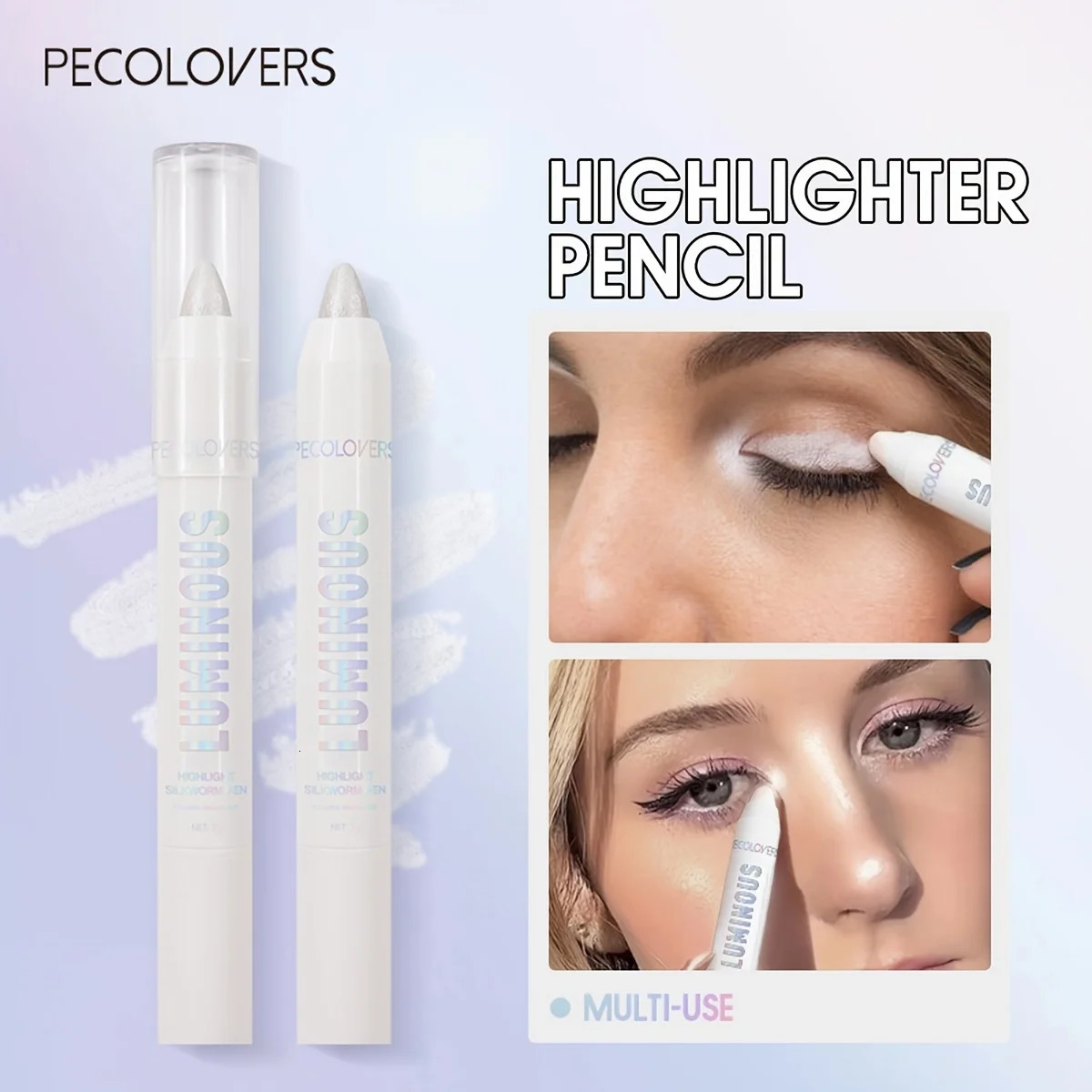 Highlighter Pen Long Lasting Waterproof Smooth Matte Pearly Glitter White Silvery Eyeliner Eyeshadow Stick 250618