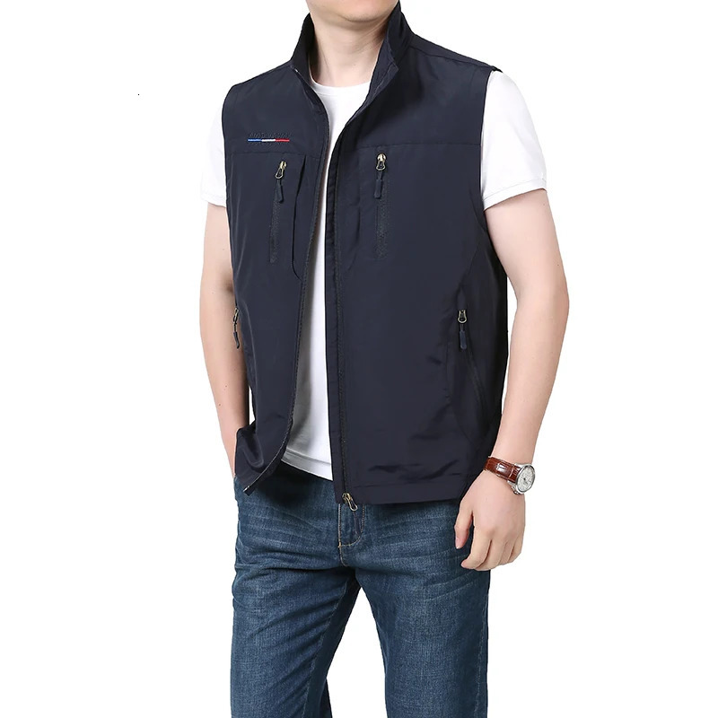 Summer Mens Multipocket Vests Casual Man Breathable Mesh Vest Sleeveless Jacket Outerwear Fishing Waistcoats Outdoor Clothing 250617