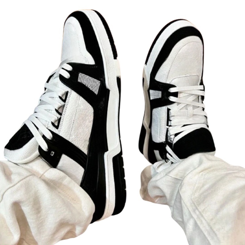 Casual designer shoes mens trainers designer sneakers women embossed flower sport platform fashion black white denim luxury womens trainers lace up size 36-45 sh02