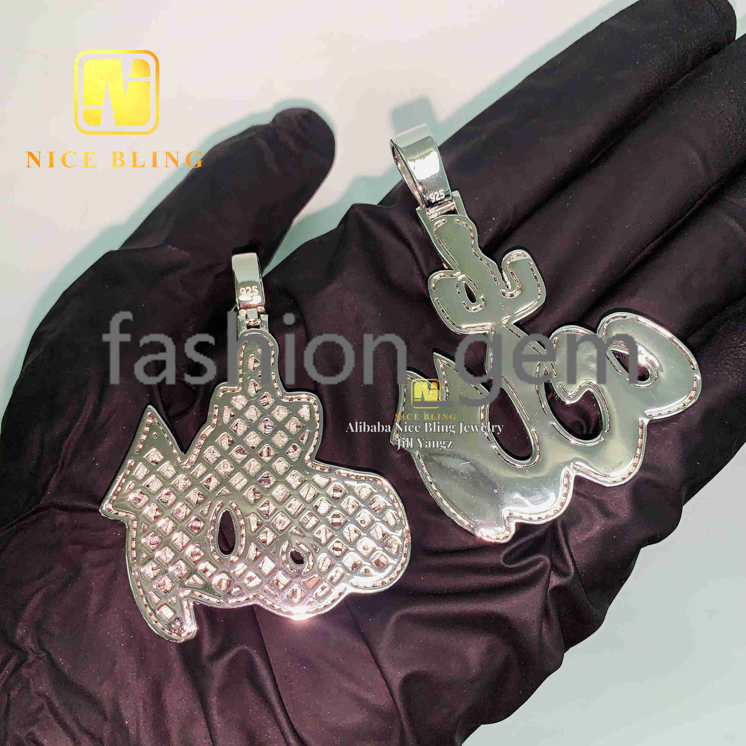 Protection Lucky Muslim Religious Jewelry Protection Allah Pendant 925 Silver Hip Hop Jewelry Custom Pendant Moissanite