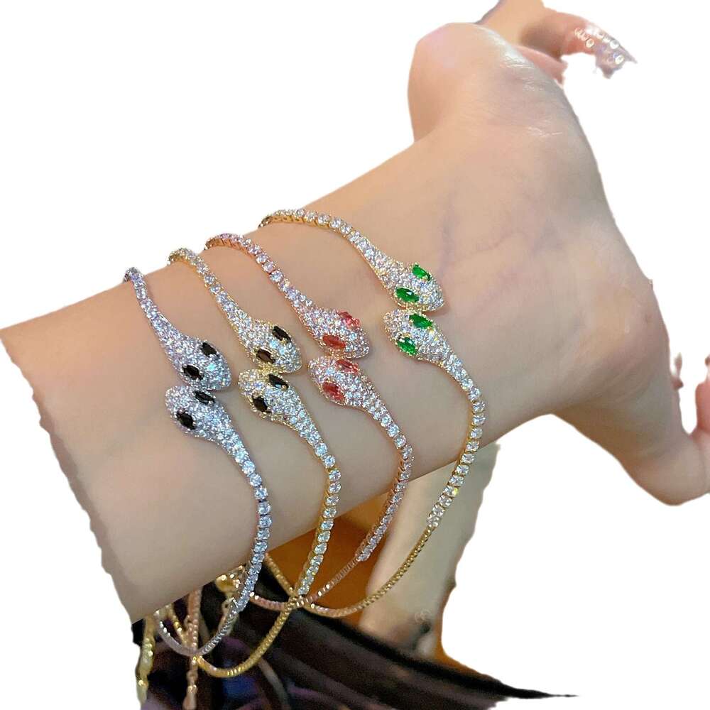 Elegant Snake 2023 Niche Combination Style Pull Rope Full Dia Bracelet High-end Zircon Jewelry