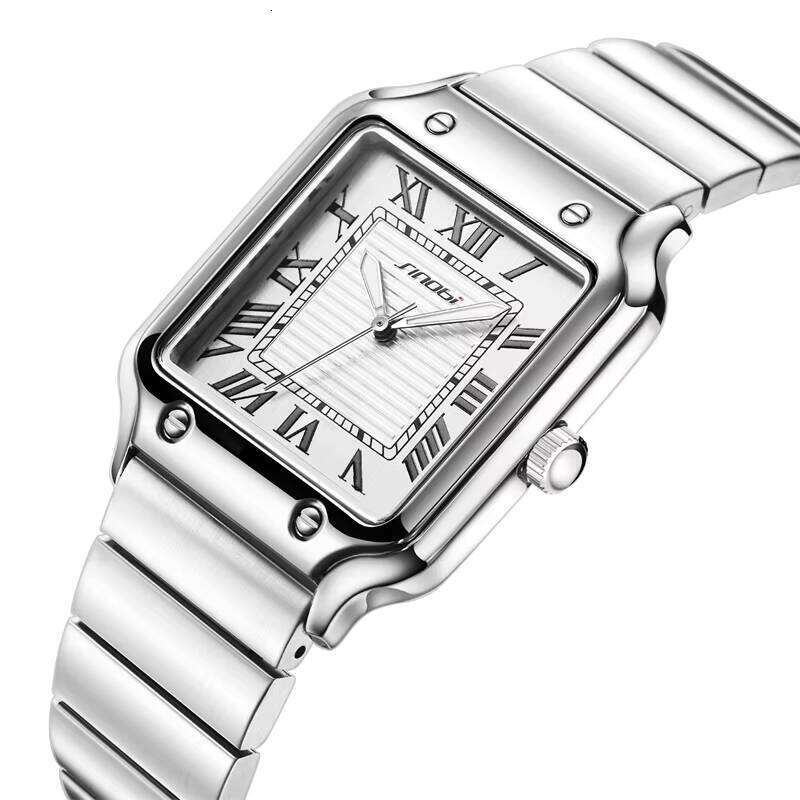 DHgargets Unmatched Precision Waterproof Men's Quartz Watches with Rectangle Stainless Steel Strap Watch