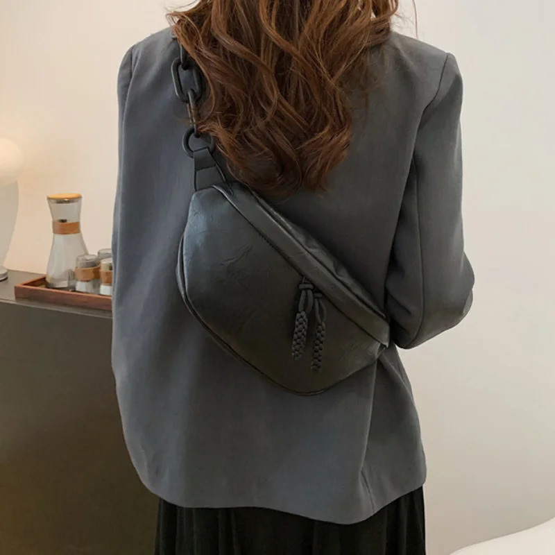 Ladies Waist Bag Fashion Woman Belt Bag Saddle Fanny Pack High-end Soft Leather Shoulder Crossbody Chest Bag 250614