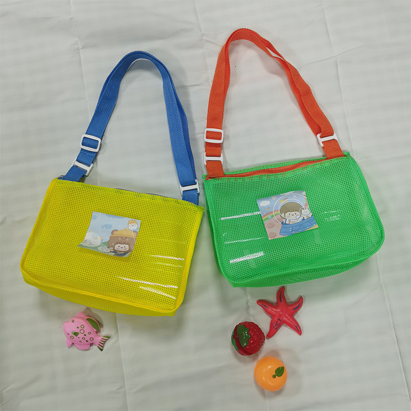 Single Shoulder Stationery Storage Stickers Toys Collection Beach Bag Clothes Children's Handheld Mesh Foldable