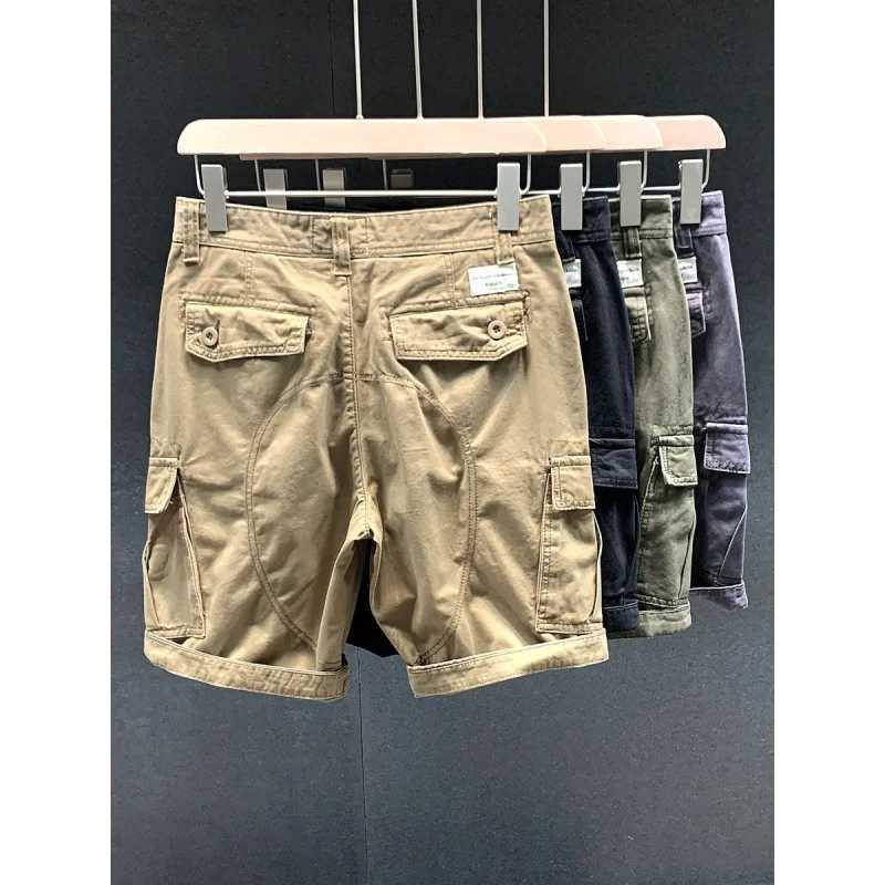 American High Street Multi-Pocket Pu Shuai Casual Overalls Pants Mens Summer Loose Sports Outdoor Pirate Shorts XJ250618