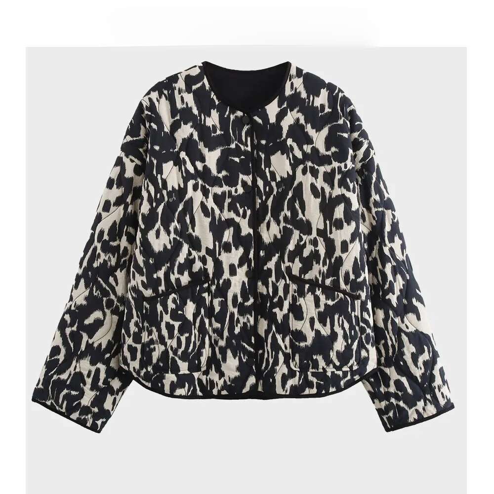Foreign Trade Women's Clothing New Style, Fashionable And Versatile, Animal Pattern Printed Cotton Jacket