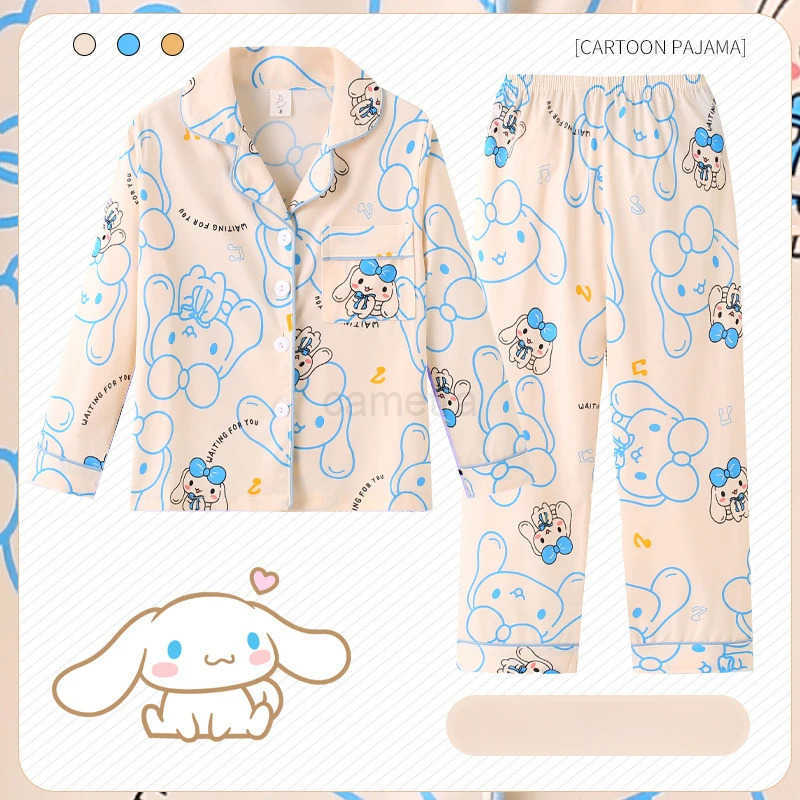 Sanrio Kuromi Kawaii Children Pajama Sets Soft Delicate Cartoon Print Kids Pajamas Suit Casual Comfortable Breathable HomewearXJ250618XJ250618