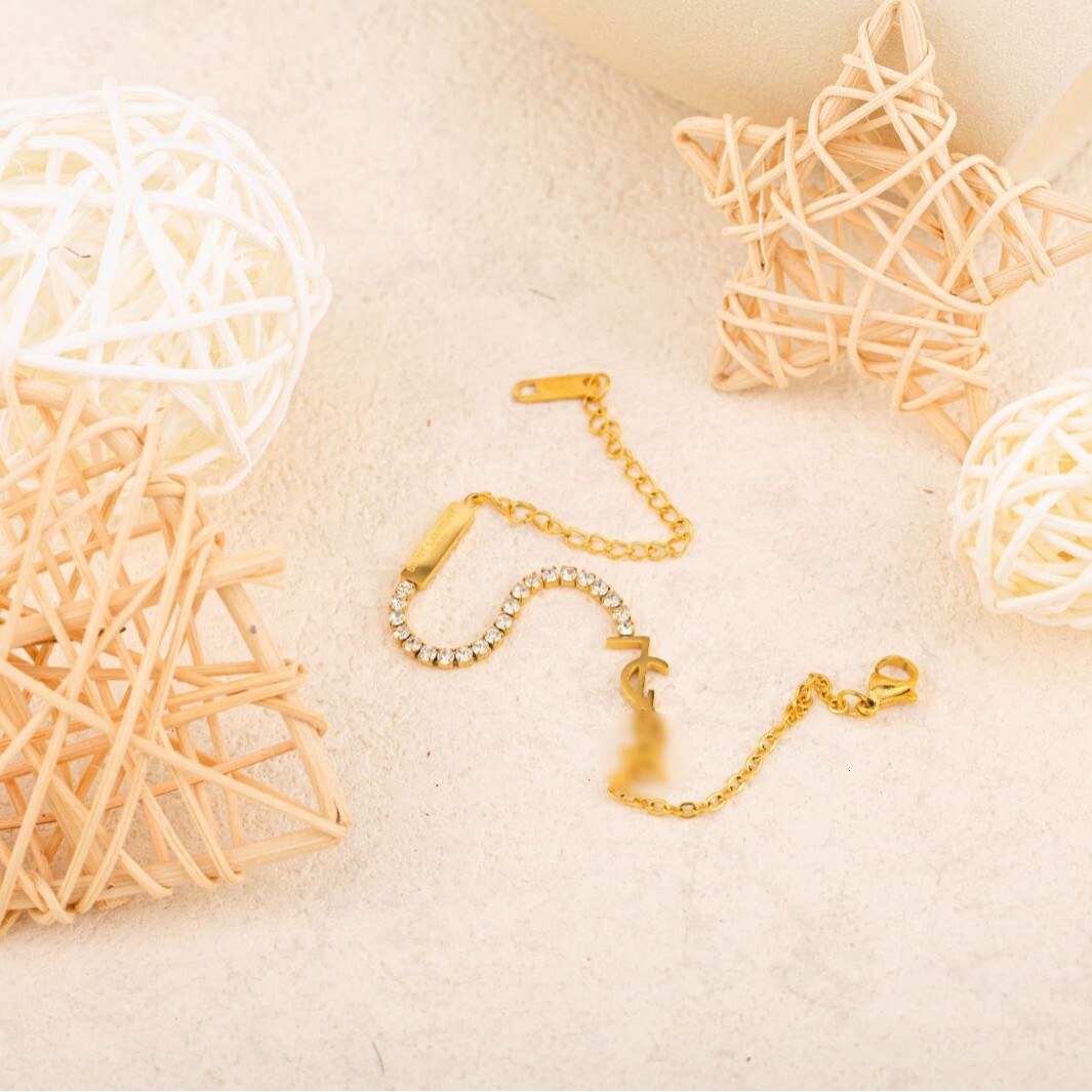 New Style Dia-Studded Poplar Forest Love Bracelet for Women, Light High-End Titanium Steel Jewelry, Non-Fading Gold