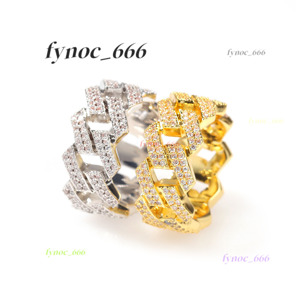 Wholesale Vvs Lab Grown Diamond Cuban Link Ring Hip Hop Style Iced Out Round 925 Silver Lab Made Diamond Cuban Ring Men Women