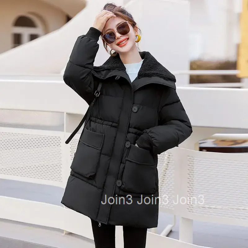 Parkas Woman Zip-up Solid Color Jackets Slim Fit Korean Style Clothing High Quality Coats for Women Discount Warm Winter on Sale