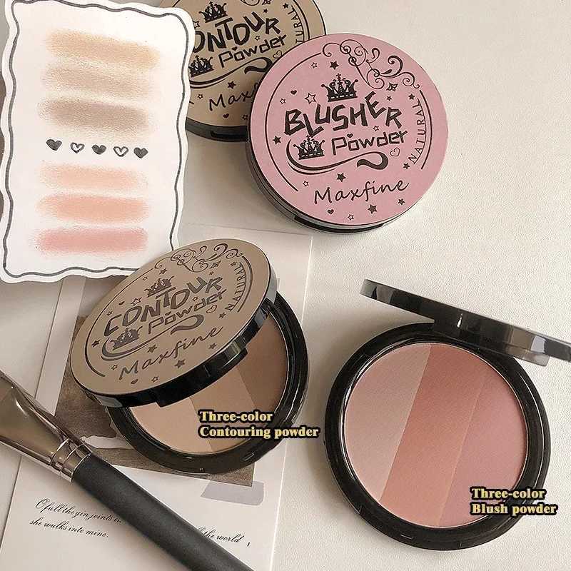 2/3 Color Bronzer Highlighter Palette Face Matte Brown Coffee Contour Shadow Powder Rose Pink Blush Highgloss Illuminator Makeup XJ250618