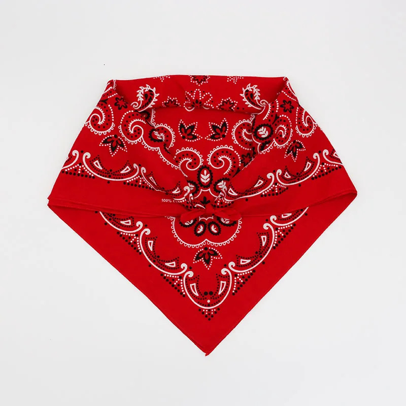68CM Retro Blue Red Paisley Large Square Bandana Cotton Hip Hop Headband Scarf 250617