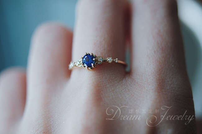Artistic 14K Gold Plated Natural Pearl London Blue Zircon Luxury Ring