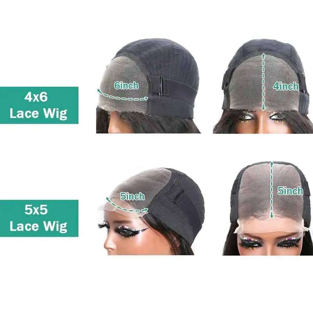180% Body Wave Glueless Ready To Wear 5x5 Human Hair Wigs For Women 6x4 Pre-Cut Lace Closure Wig