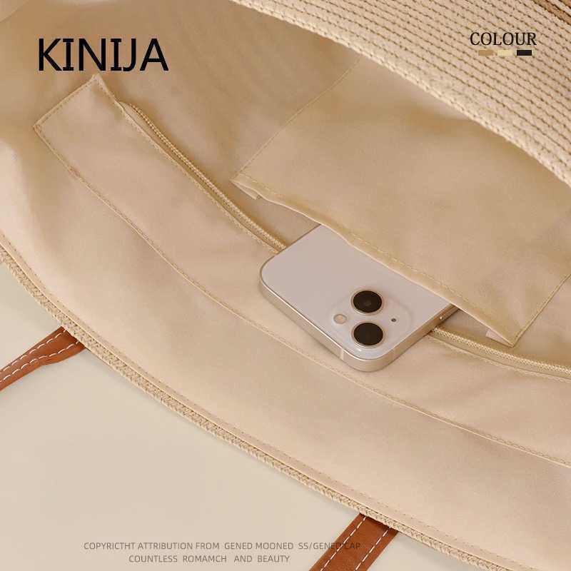 Summer Stripe Tote Bag Str Bag Mens New Beach Seaside Outdoor Travel Shoulder Bag Large Capacity Portable Basket B250618