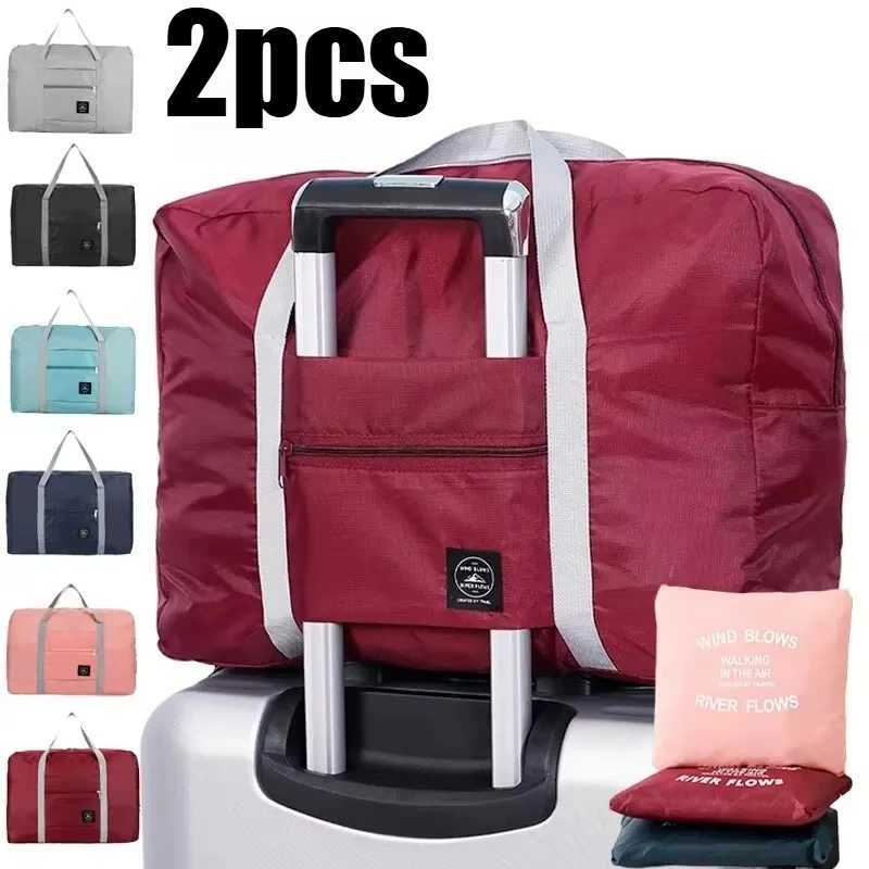 1/2Pcs Foldable Travel Duffel Bag for Airlines on Bag for Women and Girls Lightweight Large Capacity Sports Weekend Trip Overnight W250618