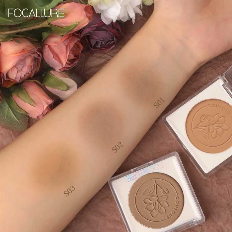 FOCALLURE Highlighter Powder Palette For Face Contour Bronzer Shimmer Illuminator Waterproof Glow Face Highlighter Makeup XJ250618