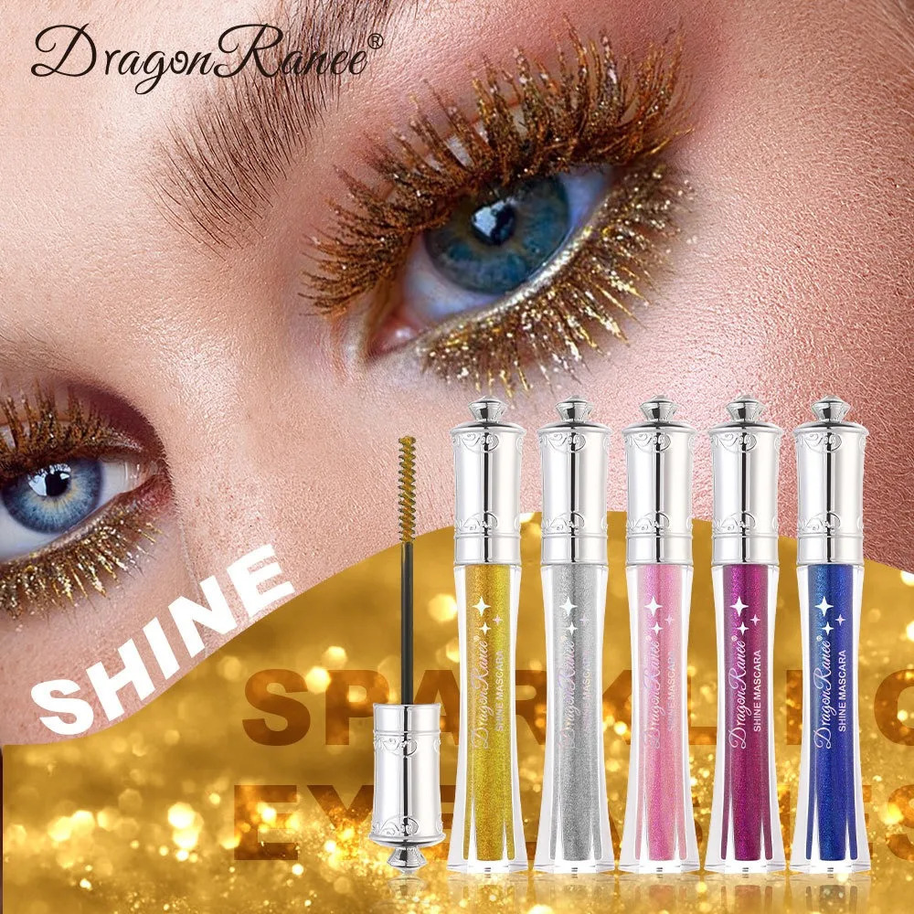 9-Color Sparkling Diamond Mascara Waterproof Smudge-Proof Volume Curl Eyelash Extension Glitter Golden Crystal Scepter Makeup 250618
