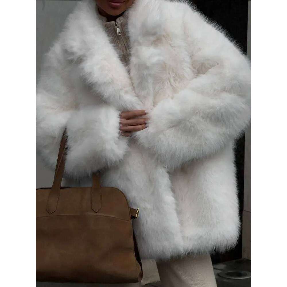 Tossy Winter Fashion Fluffy Furry Women Jacket Overcoats Loose Cardigan Thick Warm Patchwork Female Coat Faux Fur 2025