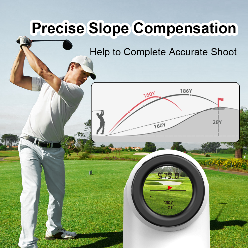 REVASRl 600 Yards Golf Laser Rangefinder With Flag Locking Vibration Slope Compensation and Clear HD Screen, Laser Range Finder for Golfer
