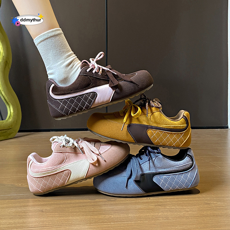 Niche Pink Agan Training Shoes for Women 2025 New Spring Versatile Hidden Heel Casual Sports Sneakers ddmythur