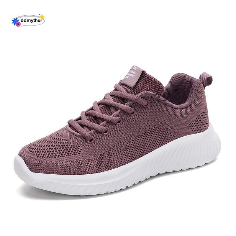 Women's Casual Sports Soft Sole Student Mesh White Korean Style Versatile Lightweight Breathable Running Shoes ddmythur