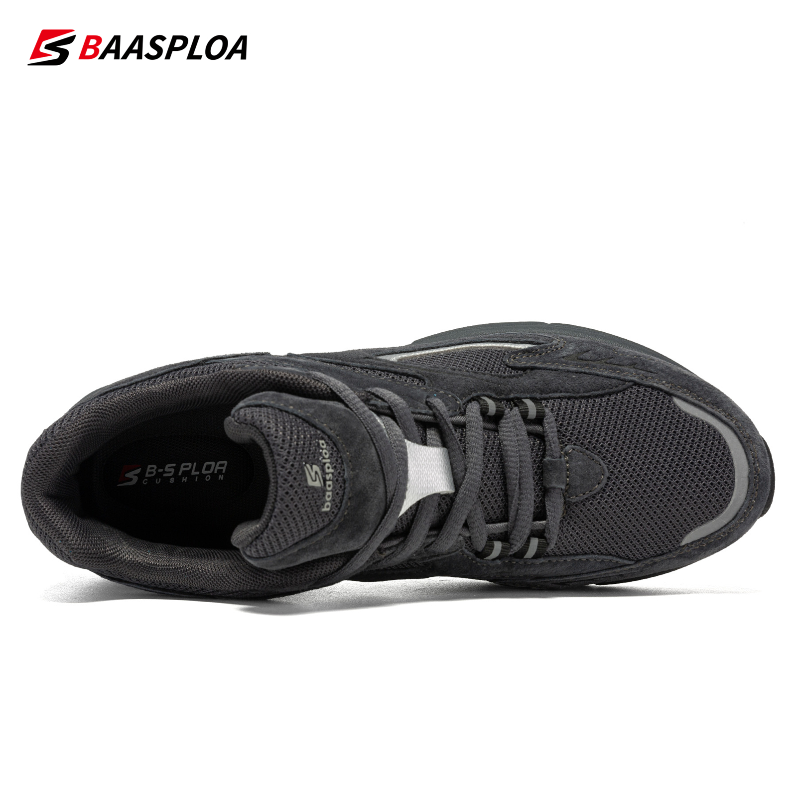 Baasploa Men Casual Sneakers New Mesh Breathable Retro Sport Shoes Male Comfort Lightweight Soft Walking Sneakers