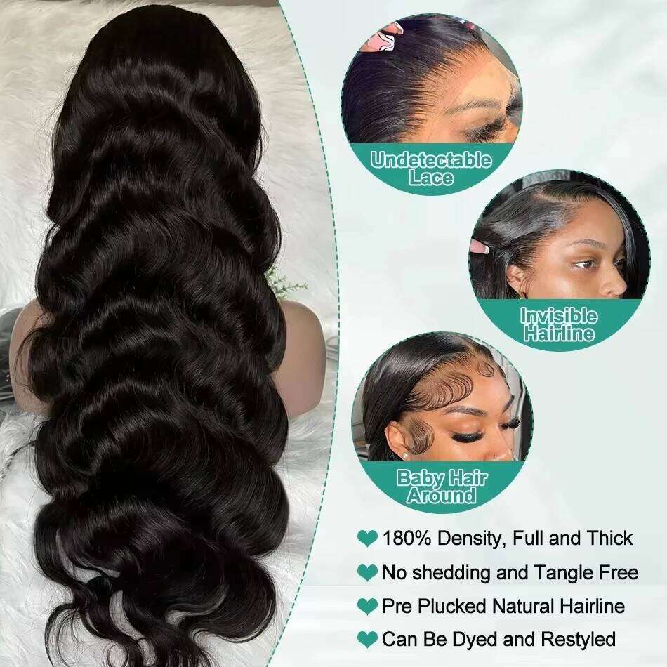 13x6 HD 220% 40 42 Inch Body Water Wave Front Human Hair Wigs 13x4 Lace Frontal 5x5 Glueless Closure Ready To Wear Wig