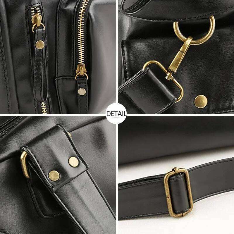Male Travel Retro Duffle Handbag Shoulder PU Leather Big Messenger Bags High Quality Men's Lage Storage Crossbody Bag