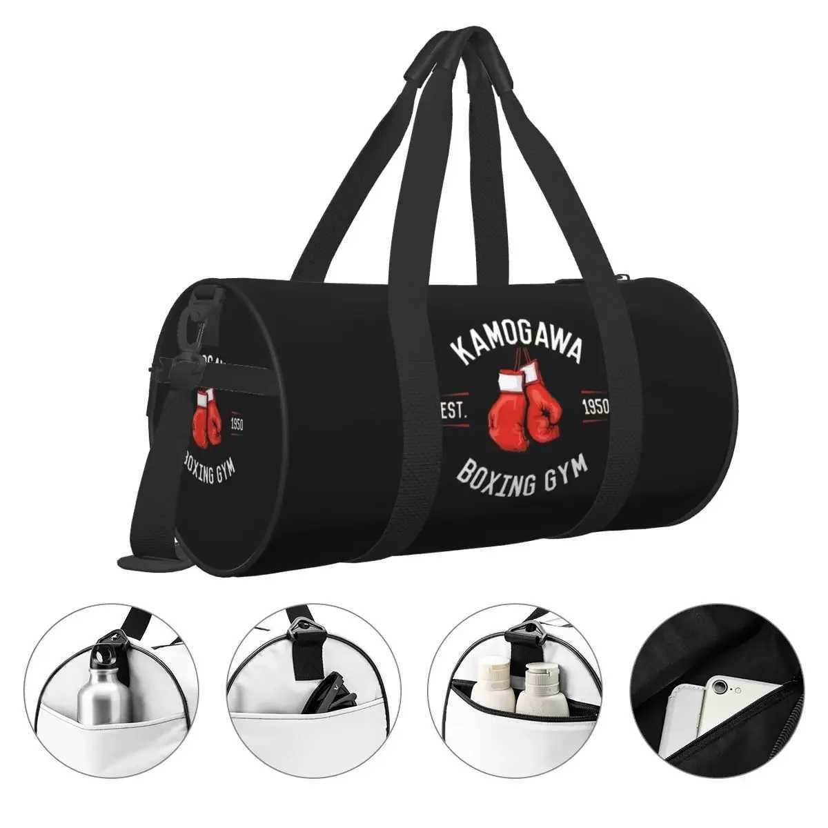 Gym Bag Boxing Kickboxing Sports Bag Large Capacity Men Oxford Pattern Handbag Graphic Training Fitness Bag W250618