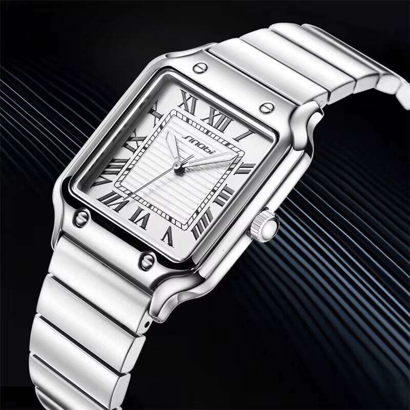 DHgargets Unmatched Precision Waterproof Men's Quartz Watches with Rectangle Stainless Steel Strap Watch