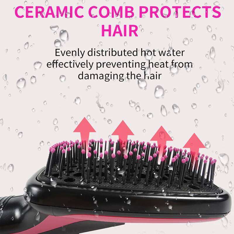 Portable Hot Air Blow with One Step Dryer Comb Blower Brush Hair Straightener