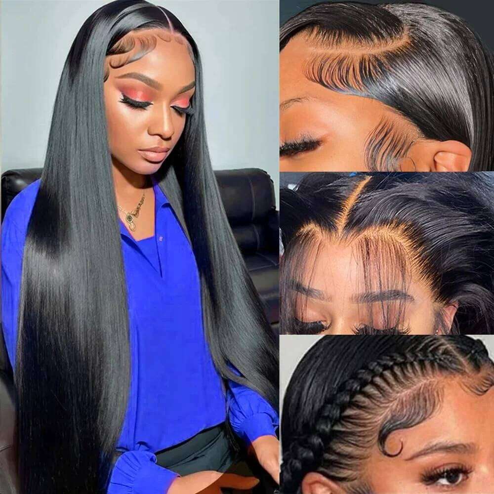 HD Transparent 13x4/13x6 Straight Front 5x5 Closure Wig Brazilian 200 Density 360 Lace Frontal Wigs For Black Women