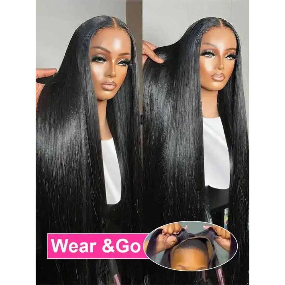 Bone Straight 6x4 Glueless Wear and Go 5x5 Closure Wigs Brazilian Transparent Human Hair HD Lace Frontal Wig for Black Women