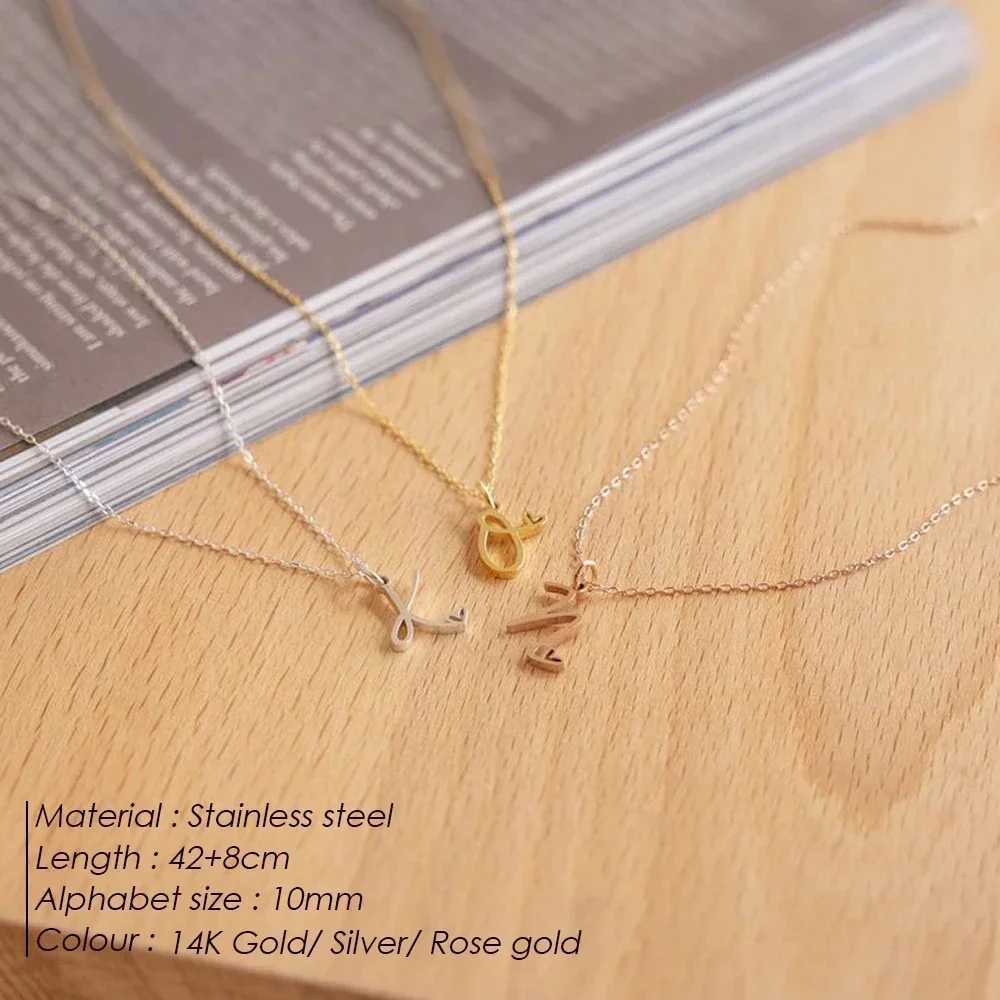 Delicate necklace for women stainless steel DIY 26 initial heart irregular charm pendant name custom chain birthday gift W250618