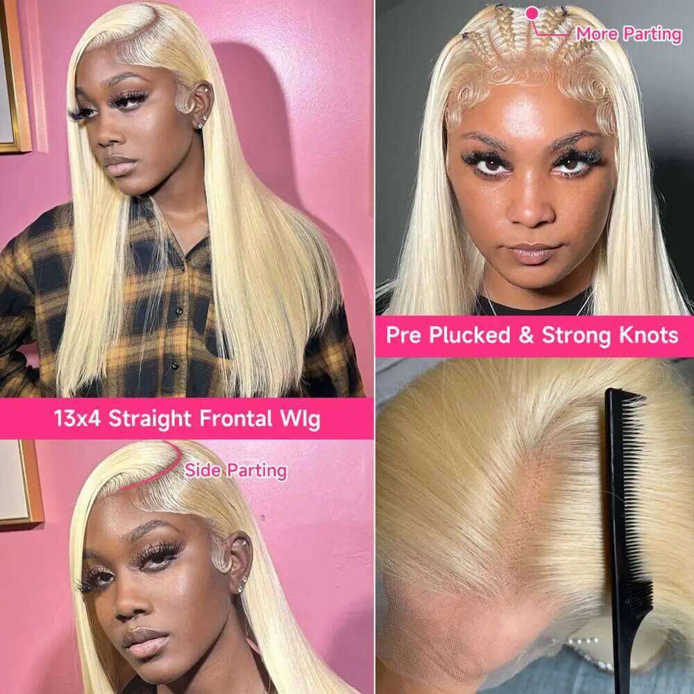 613 Human Wigs 13x6 Straight Hd Frontal Pre Plucked Brazilian Hair 30 inch 13x4 Blonde Transparent Lace Front Wig