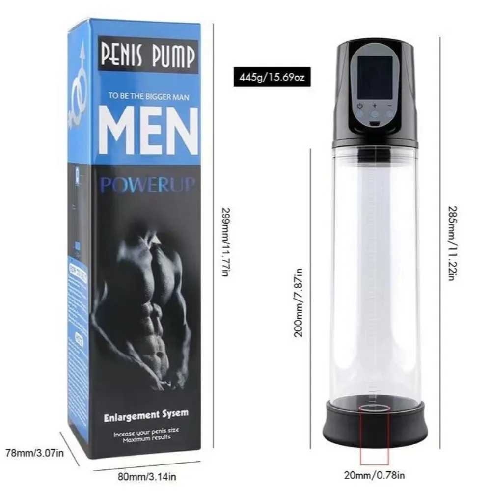 Electric Penis Enlargement Vacuum Pump Masturbator Automatic Vacuum Penis Enlargement Extend Pump Air Pressure Device Sex Toys W250618