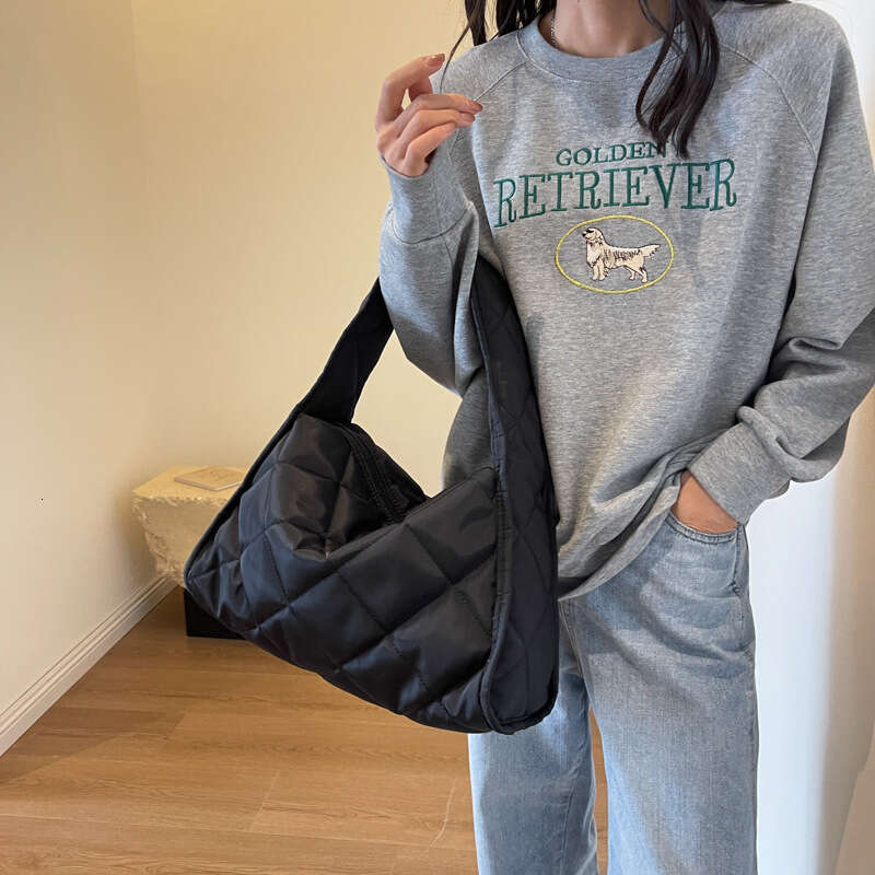 Oxford Cloth Small Winter New Quilted Texture Casual Handbag Underarm Simple Student Bag For Women B5