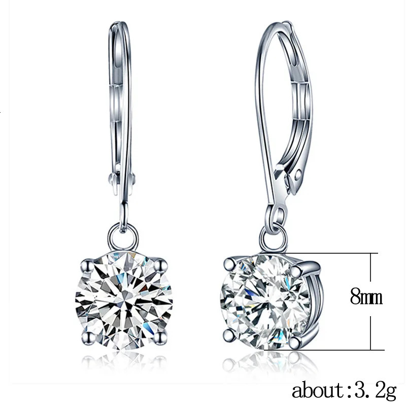 CAOSHI Simple Bright Zirconia Pendant Earrings for Women Fashion Silver Color Versatile Accessories for Engagement Ceremony 250617