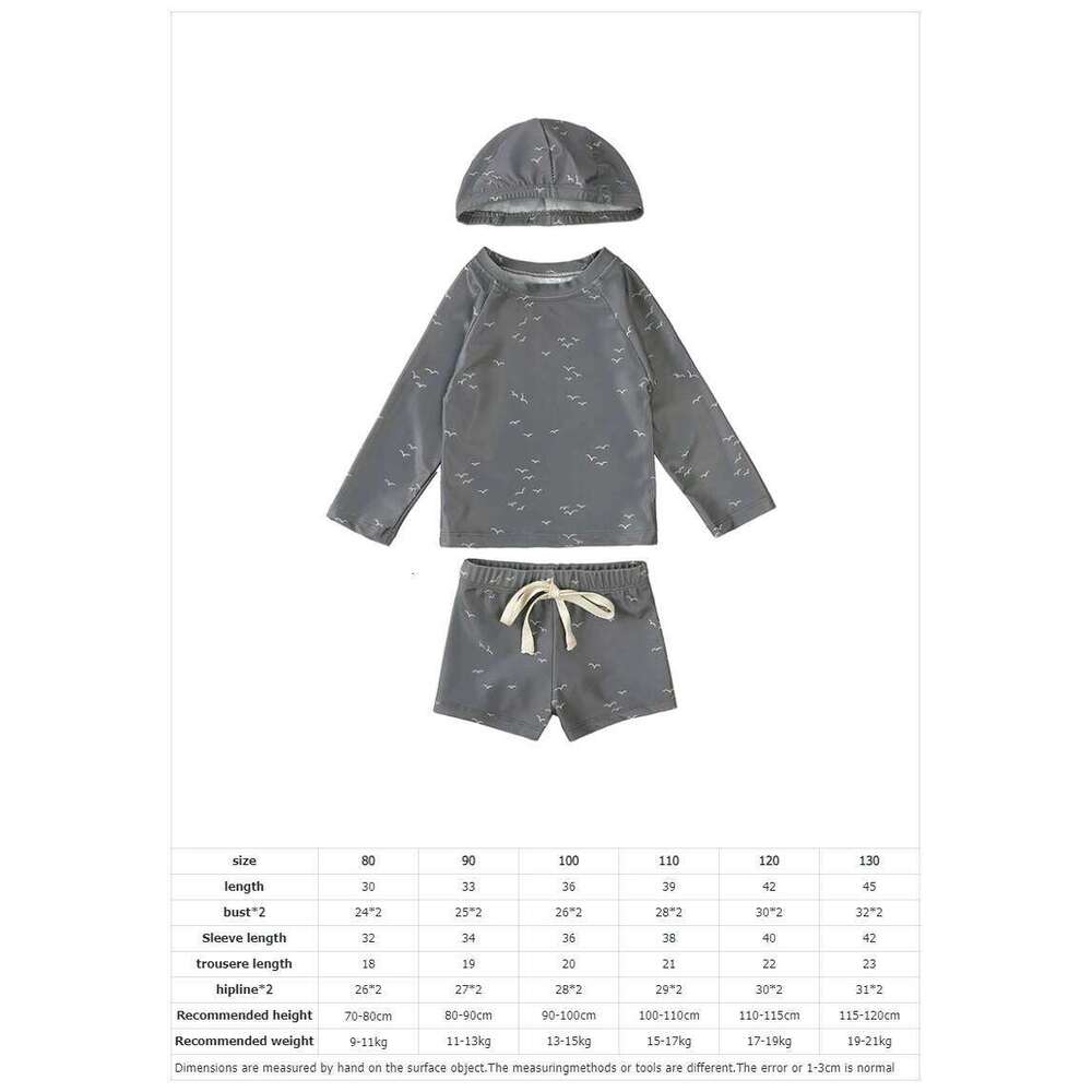 PearlPaddlers 1-7T Children Surfing Swim Suit Summer Kids Swimsuits Vacation Beach Pants Long Sleeve Tops with Hat Toddler Sets