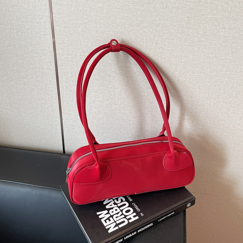 Luxury Bag Free Shipping For Designers French Niche Bowling Baguette Bag For Women 2025 Spring Summer New Simple Fashion Underarm Shoulder Bag Handbag
