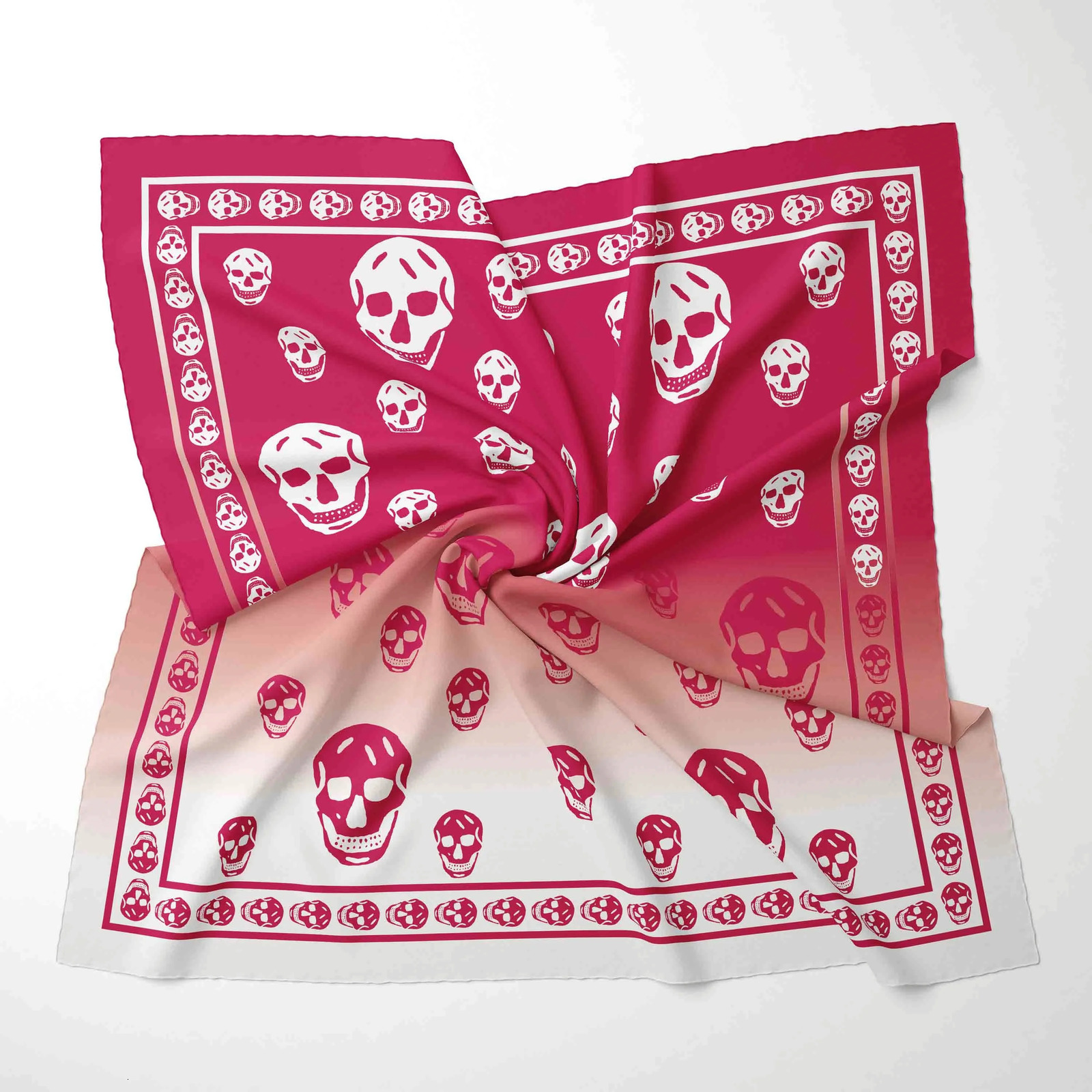 Factory Wolesale 2025 Print Square Scarf Women Bandana Skull Hairband Lady Head Wraps Female Shawl Fashion Neckerchief 250617