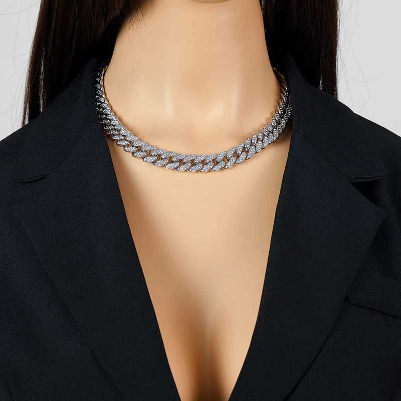 EILIECK Silver Color Cuban Chain Necklace For Women Girl Fashion New Party Gift Thick Neck Chain Waterproof Jewelry Bijoux W250618