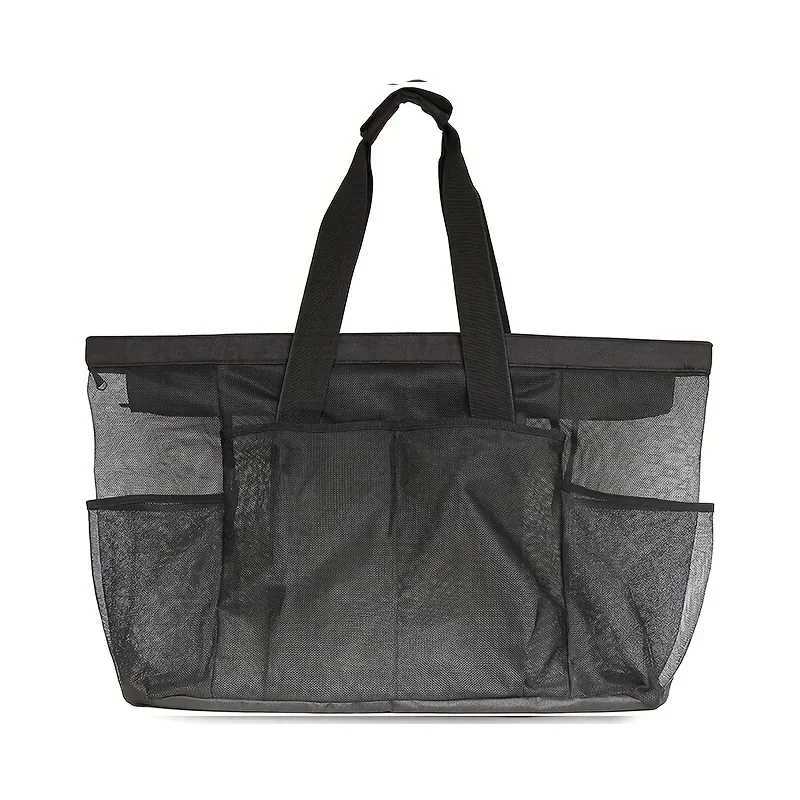 Extra Large Beach Bag - Lightweight Swimming Waterproof Foldable with Mesh Straps Zippered Pockets and Fixed Shoulder Straps B250618