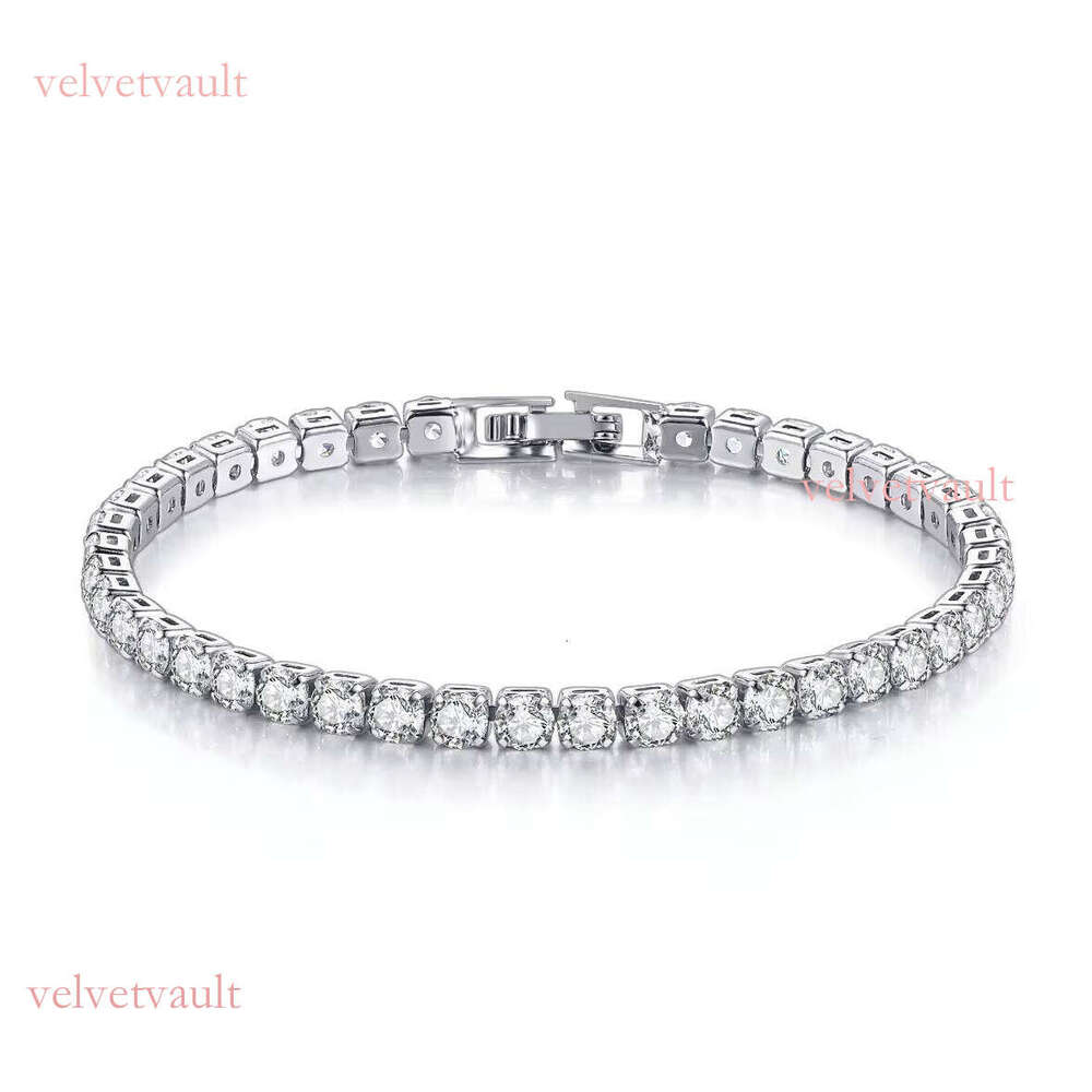 Fashion Sier Chain Jewelry for Women and Men 2.5mm 3mm 4mm 5mm Iced Crystal Zircon Tennis Bracelet