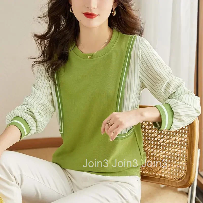 Pullovers Korean Round Neck Green Womens Sweatshirts Sweat-shirt Harajuku Fashion Sport Aesthetic High Quality Female Top E Emo