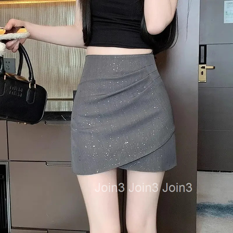 Skirts for Women Mini Tight Wrap Woman Skirt Sequin Short Zipper Clothing Trend 2025 Luxury Elegant Korean Fashion Sales New In