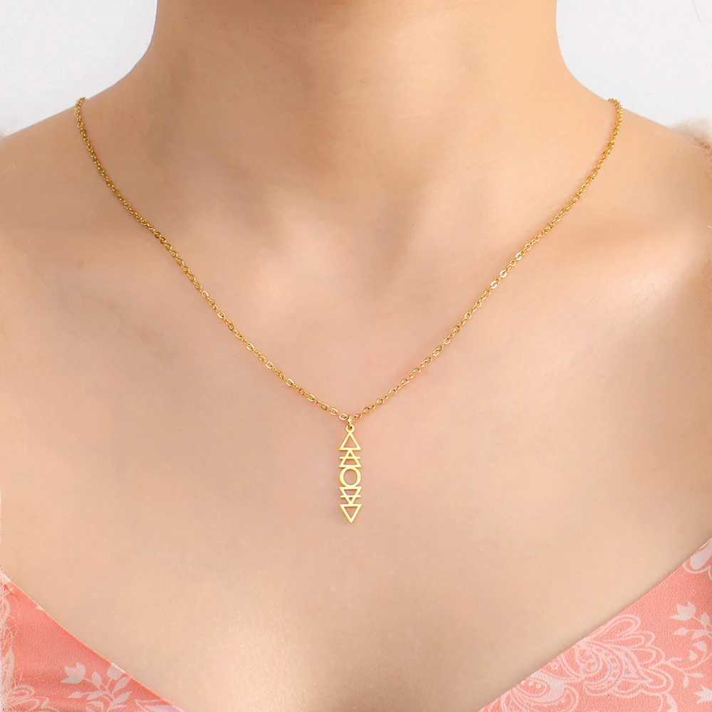 Dawapara Four Elements Necklace Earth Air Fire Water Alchemical Symbols Protection Amulet Stainless Steel Jewelry W250618