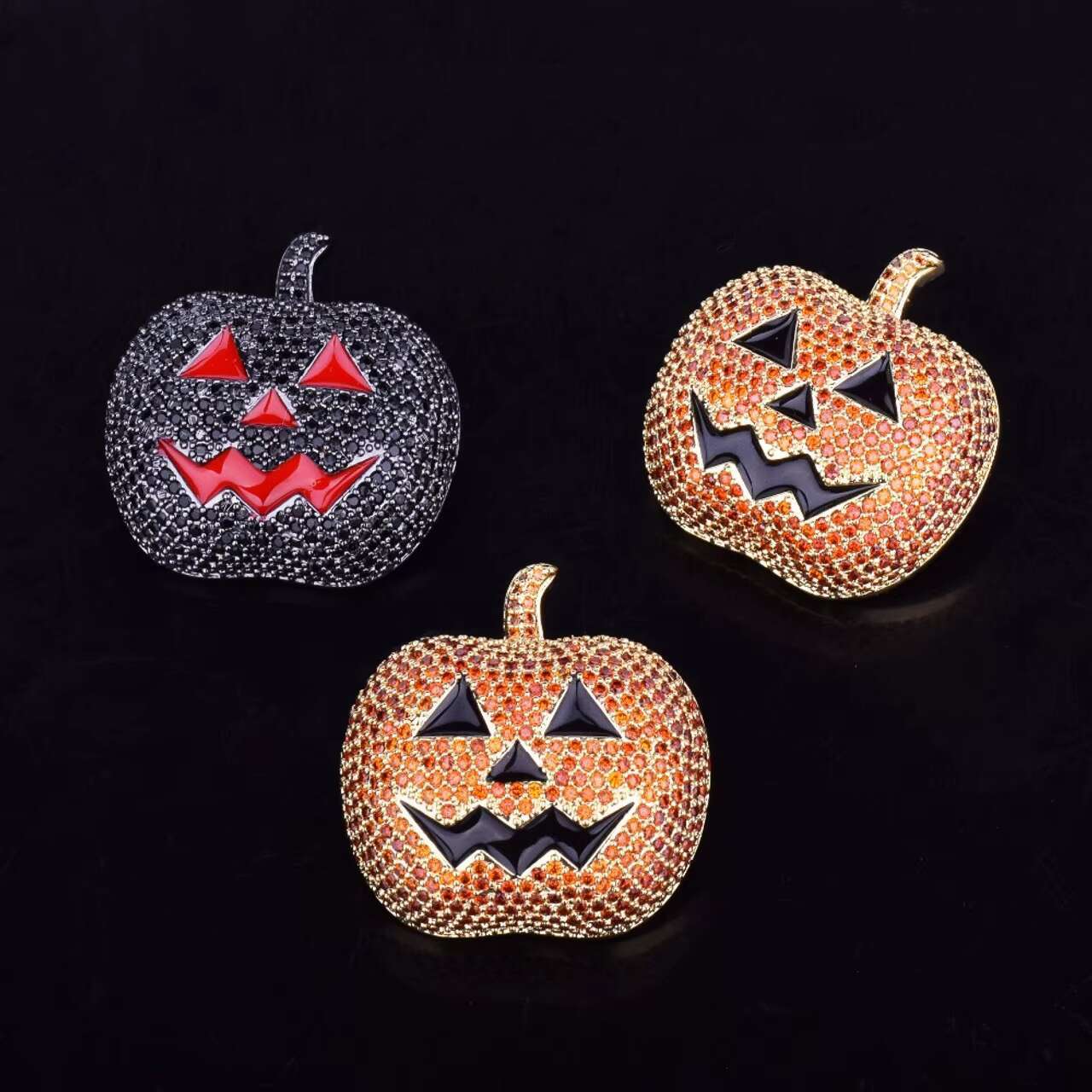 New Arrival Hip Hop Style Moissanite Necklace Halloween Pumpkin Pendant with Fancy Design